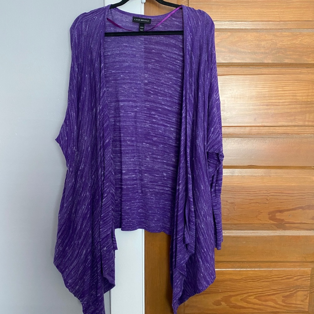 Lane Bryant Purple Draped Cardigan
